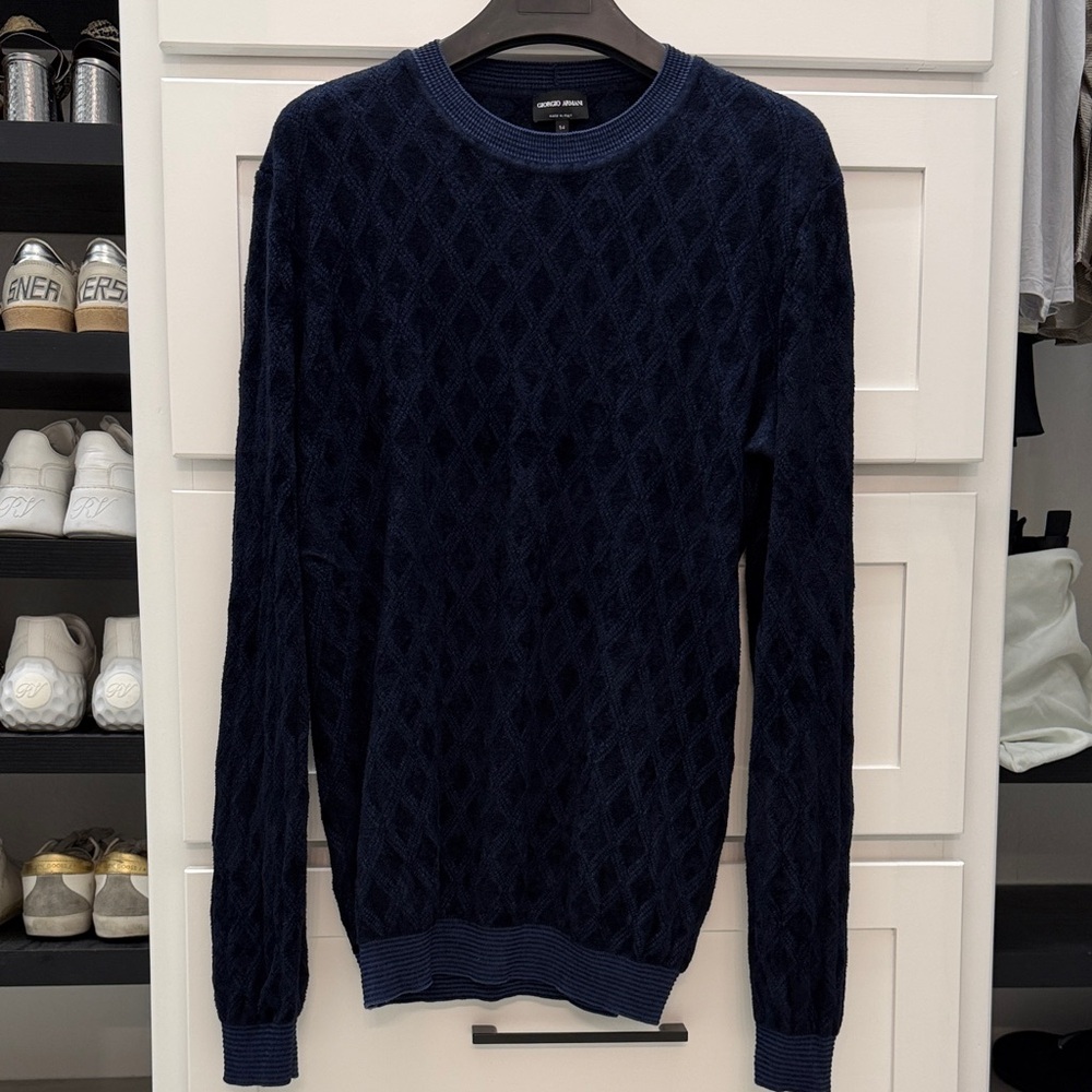 Giorgio Armani Dark Blue Crewneck Sweater